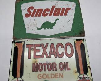 Two Metal Vintage Style Garage Decor Signs -