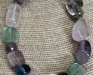 Amethyst, Fluorite, & Rose Quartz Stone Bracelet