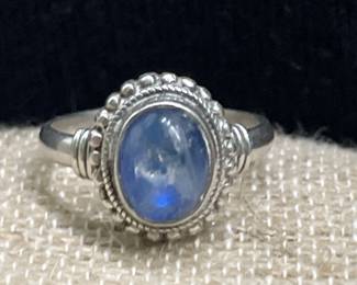 Sterling Silver Ring with Labradorite Sz 8.75, 5g
