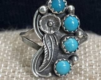 Sterling Silver & Turquoise Southwest Ring 