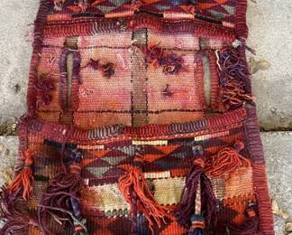 Antique Hand Woven Camel Saddle Blanket 60x25