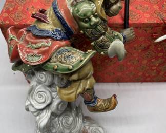 Chinese Hand Painted Shiwan Porcelain Monkey