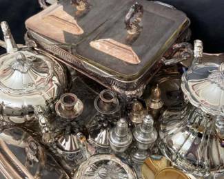 Lot 2 Silverplated Serving Items F. B. Rogers