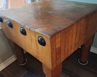 Old butcher block out of old grocery store in Kansas 