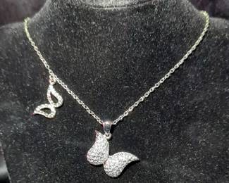 Borun Swarovski Crystal Butterfly Necklace And Earring Set