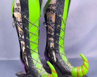 Halloween Witch Boots Decor
