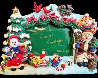 Resin Snowman Holiday Christmas Frame