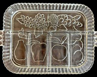 Vintage Pressed Glass Serving Tray