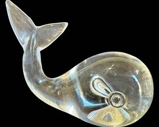 Lucio Zanetti Crystal Murano Glass Whale