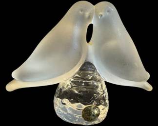 Reijmyre Sweden Crystal Frosted Glass Birds