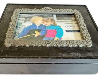 Wooden Trinket Box with Picture Frame