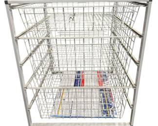 White Storage Basket Rack