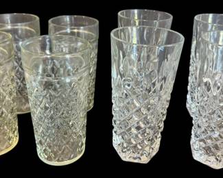 8 Vintage Clear Glass Drinking Glasses