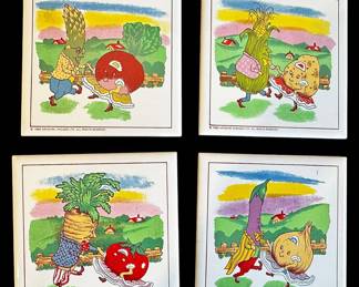 Artmark Dancing Vegetable Ceramic Trivets