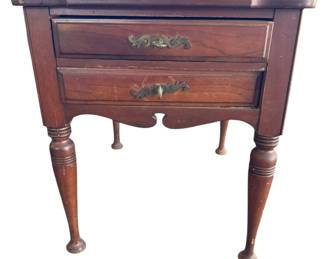 Vintage Brown Wood Nightstand