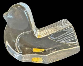 Kosta Boda Modern Bird Clear Paperweight