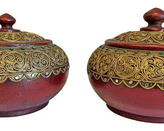 2 Decorative Wooden Bowls India