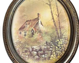 Vintage Soroco Gold Plastic Oval Frame