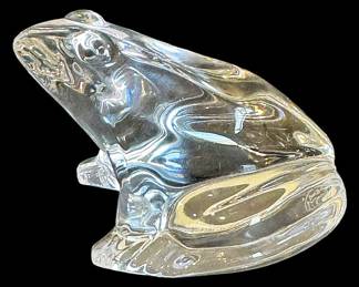 Baccarat Glass Frog Paper Weight Figurine
