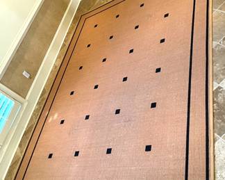 Beige Black Bordered Rug