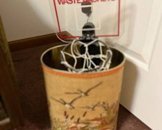 Vintage duck waste paper basket