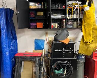 Eastwood welder, welding cart, accessories. 