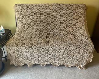 Antique hand made lace table cloth. Many antique hand made lace items also available. 