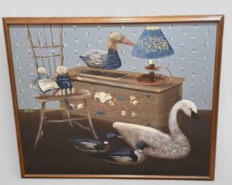 Huntington "Folk Art" Oil Painting