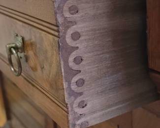 Antique Victorian Walnut Burlwood Washstand