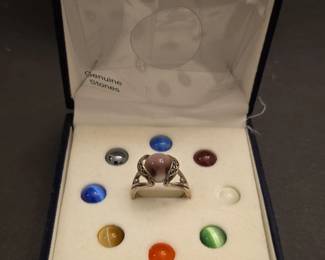 Sterling Silver Ring with Multi Colored Stones