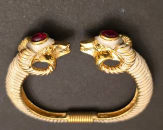 Kenneth Jay Lane Double Ram Head Bracelet