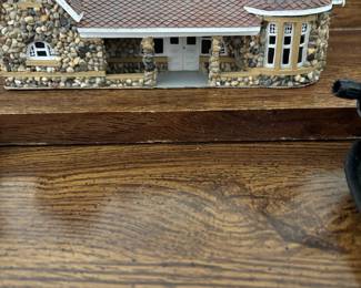 Miniature custom made train depot (depicting the one in Lawton) for train set!