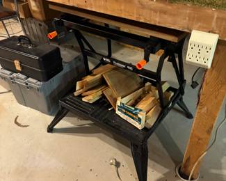 Portable workbench and clamp. 