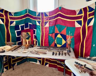 Handmade market divider/tapestry. 