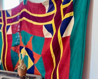 Handmade market divider/tapestry. 