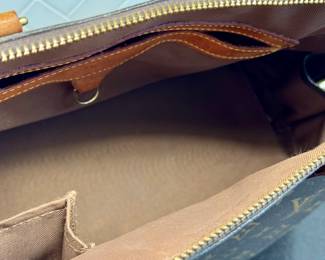 SOLD; authentic Louis Vuitton handbag; close up of detail; 14x9