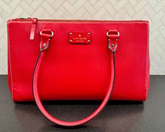 SOLD; red Kate Spade hand bag in ideal condition; 15x9