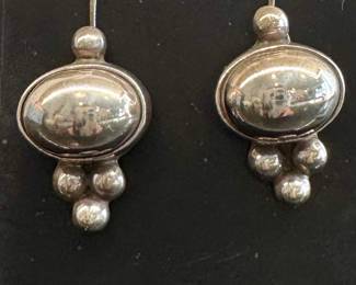 $80; sterling oval dome French hook earrings