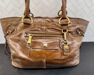 $550; vintage authentic Prada shoulder bag purchased in Italy at a time when this design was not available in the US; Perfect patina! 15x9