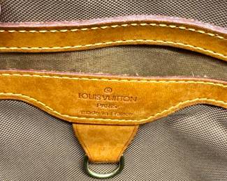SOLD authentic Louis Vuitton handbag; close up of detail; 14x9