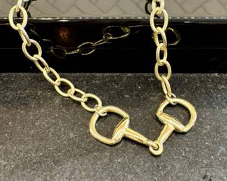$40; Fur Nash horse bit necklace