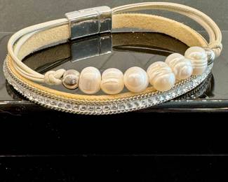 SOLD; double strand leather bracelet