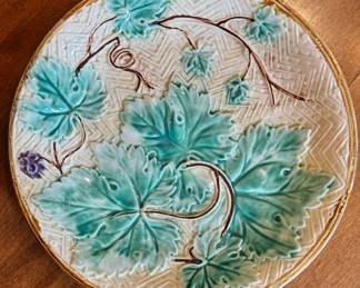 French Majolica Leaves and Grapes (8) Plates 