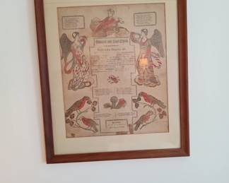 1823 German birth certificate by Johann Ritter Co. C.  Johann Ritter & Co. Reading PA. Birth Certificate