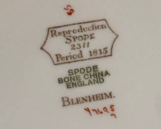 Blenheim.  Reproductions Spode, China (65) Set 