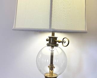 Vintage Stiffel Brass & Glass Oil Reservoir LampS