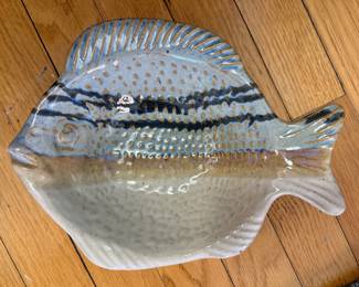 Glazed Pottery Stoneware Fish by Lee Shank 