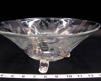large glass footed bowl