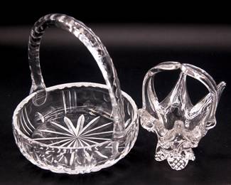 crystal glass baskets
