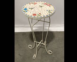 Lot 1448 HummingbirdThemed Outdoor Garden Table Plant Stand